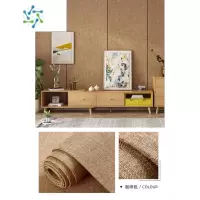 三维工匠软装墙板自粘墙布软包床头装饰墙纸立体加厚亚麻壁布电视背景墙贴 咖啡色 长2.8米 宽65厘米 大