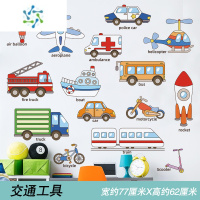 三维工匠卡通墙贴纸儿童房墙面装饰画贴画遮丑墙纸自粘墙画幼儿园环创教室 交通工具[可开发票] 特大