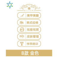 三维工匠美发美甲美睫店化妆品发廊铺美容院推拉玻璃移门橱窗装饰墙贴纸画 B款磨砂金 大