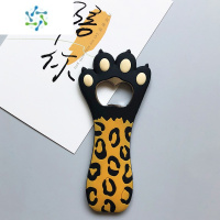 三维工匠网红简约开瓶器卡通冰箱贴磁贴个性创意3d立体磁性啤酒起子开酒器 豹纹猫爪开瓶器(冰箱贴) 大墙贴