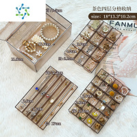 三维工匠首饰收纳盒耳环耳钉项链饰品耳饰盒子大容量透明分格ins风防氧化饰品盒