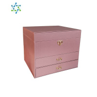 三维工匠2022新款饰品收纳盒项链耳环钉戒指多层首饰盒cpb绒布大容量珠宝饰品盒