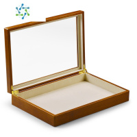 三维工匠实木盒子珠宝首饰盒透明防尘饰品展示盒戒指项链收纳盒饰品盒