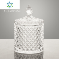 三维工匠浴室化妆棉收纳盒棉签筒梳妆台桌面粉扑首饰品玻璃收纳罐ins北欧饰品盒