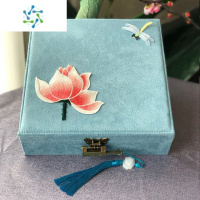 三维工匠中国风大容量盒带锁双层珠宝手镯耳环项链收纳中式饰品饰品盒