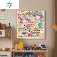 三维工匠卡通大家族钻石画满钻小件儿童房可爱草莓熊十字绣2022新款贴钻画 自己贴[满钻]50x50cm/初学者可练手的小