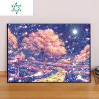 三维工匠钻石画2022新款现代简约卡通唯美风景贴钻十字绣客厅卧室小幅满钻 满钻[50*35厘米]自封袋九钻笔
