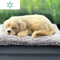 三维工匠车内饰品摆件汽车活性炭仿真狗竹炭包装饰品车上创意除味车载用品 金毛仿真款