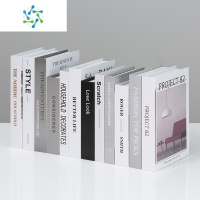 三维工匠新中式文艺仿真书简约现代假书摆件装饰品道具书籍模型样板间摆设 英文(黑白灰) 12本