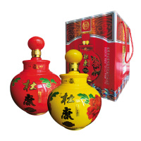 白水杜康原酿U50 52度三斤大坛浓香型白酒 16年老酒 红黄颜色自选备注