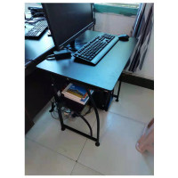 法木森 BT108 电脑桌 黑玻+黑钢架