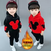 儿童装男女童秋冬装金丝绒套装女童冬季卫衣宝宝中小童加厚双面绒两件套潮