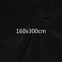 黑植绒布1.6x3米(送钉夹子)|黑色吸光布拍照摄影背景布丝绒布婚庆背景布会议桌布窗帘舞台幕布N8