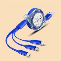 [贵蓝]经典加长款1.5米一拖三 [单线装]|多功能一拖三合一数据线伸缩2a快充电器车载苹果安卓手机G4