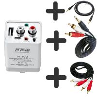 H-10U+AUX+RCA+双莲花线|蓝牙音频接收器5.0家用转音箱u盘无损手机无线适配器音响转换器U3