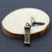 防尘塞:12长吊牌|复古手机防尘塞 简约手机挂件时尚小饰品B2