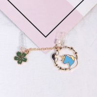 蓝色花环独角兽[连体] [插口]|花环兔子手机防尘塞可爱卡通松鼠吊坠充电塞安卓数据塞口I4