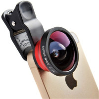 红色[送夹子和收纳袋]|手机广角镜头0.4x单反自拍神器外置单摄像头光学镀膜Y8