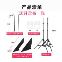 双灯(送背景布) 含95W遥控调控LED灯泡|led网红摄影灯套装拍摄柔光灯补光灯摄影棚小型简易拍照道具F3
