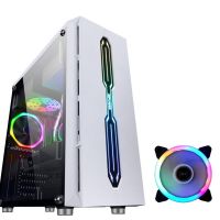 黑金9白色(1个风扇)|机箱电脑台式机atx大板背部走线rgb灯光usb3.0上置电源电脑主机箱O4