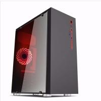 007黑USB3.0|黑石塔007白色大侧透办公游戏台式电脑主机空机箱usb3.0背走线M8