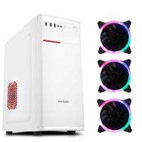 商潮白USB3.0(3个风扇)|电脑主机箱台式机atx大板背部走线长显卡加厚商务光驱大机箱D4