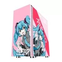 铠甲粉色[初音蓝版] 送装机工具螺丝刀|铠甲电脑机箱台式玻璃全侧透宽体游戏水冷atx大板机箱背线Z5