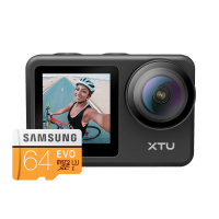 [黑色]豪华配件版+64G卡 标配|max双屏运动相机4k60高清摩托行车记录仪骑行防抖vlog摄像Q5