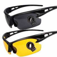 一共两副-黑+黄|夜视镜男女司机开车专用太阳镜防紫外线墨镜驾驶眼镜夜间防远光灯