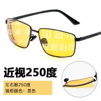 [近视250度成品]黑色框黄变灰偏光片|近视墨镜男有度数变色夜视镜开车专用偏光太阳镜方形司机驾驶眼镜