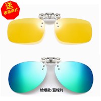 蛤蟆款/蓝绿片(送夜视夹片)|墨镜夹片太阳镜男近视眼镜开车专用钓鱼蛤蟆镜夹片式偏光夜视镜女