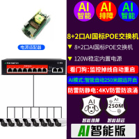 AI智能版国标2+8POE（120W防雷）|16口8口poe供电交换机千兆汇聚48v大华tp海康监控摄像头免poe分离器