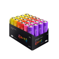 彩虹7号24粒aaa碱性空调鼠标家用遥控器儿童玩具1.5v干适用于空调电视机闹钟智能门锁M9