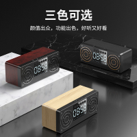 复古木质无线蓝牙音箱超重低音炮迷你小音响插卡u盘多功能收音机大音量闹钟可爱卡通少女心手机家用小型时钟U8