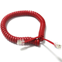 红色 3.5米|电话听筒线耐拉不变型曲线酒店电话座机话筒手柄连接线全铜不打结W6