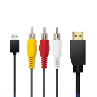 AV转HDMI直连线1.5米(无需配线一线连接) 0.5m及以下|av转hdmi转换器三色线机顶盒接电视显示器接口高清线