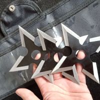 黑白卡卡西四角镖 一个送套装（试玩）|炫彩火影卡卡西四角忍者飞镖盘套装飞镖暗器不锈钢训练飞镖送挂套L9