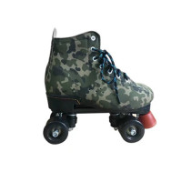 迷彩+pu黑轮 39|溜冰鞋旱冰鞋滑轮黑色带灯发亮闪光轮双排四轮滑鞋儿童成人男女款