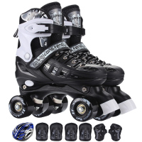 溜冰鞋成人双排轮旱冰鞋儿童四轮滑冰鞋男女轮滑鞋初学者溜冰场闪光彩光轮L3