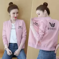8916粉红色 L|短外套女春秋小个子2020新款韩版棒球服宽松短款小外套休闲夹克潮N6