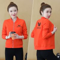 8916桔色 4XL|短外套女春秋小个子2020新款韩版棒球服宽松短款小外套休闲夹克潮N6