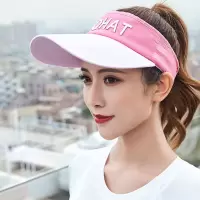 KMQ(粉色)帽檐约11cm 均码可调节(55-62cm)男女同款|帽子女夏天空顶遮阳帽韩版防晒无顶鸭舌太阳帽运