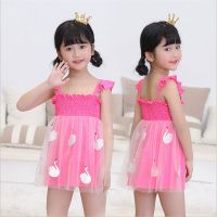 新款女儿童分体蛋糕裙式小中大童比基尼温泉游泳衣小清新吊带泳装