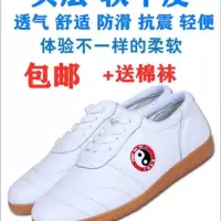 春夏季太极鞋头层软牛皮牛筋底男女武术练功鞋打拳鞋功夫鞋真牛皮J5