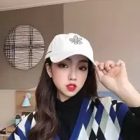 小雏菊白色 M(56-58cm)|韩版ins帽子女韩版学生百搭网红棒球帽女春夏季鸭舌帽男潮遮阳帽