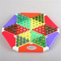 加厚版(玻璃彩球跳棋)A款|大号玻璃球跳棋成人儿童益智弹子棋子棋盘亲子弹珠跳跳棋飞行棋