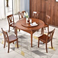 家用折叠桌子实木餐桌麻将桌现代轻奢大理石麻将机圆桌R6