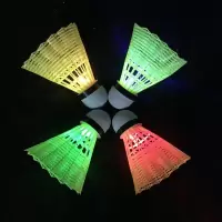 发光塑料尼龙球(4只绿色光)|3只8只装发光羽毛球 夜光羽毛球 夜用闪光荧光带灯耐打发光羽毛球