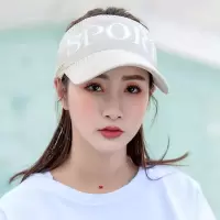[空顶帽-SPORT款]-米色|夏季户外男女士运动网球帽无顶太阳帽遮阳帽棒球帽子韩版潮空顶帽