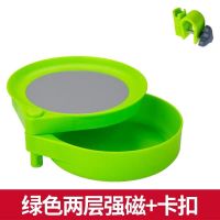强磁双层绿 卡扣+地插+送量杯|新款强磁全磁拉饵盘饵料盒竞技鱼饵盆钓箱钓椅饵盘渔具垂钓用品